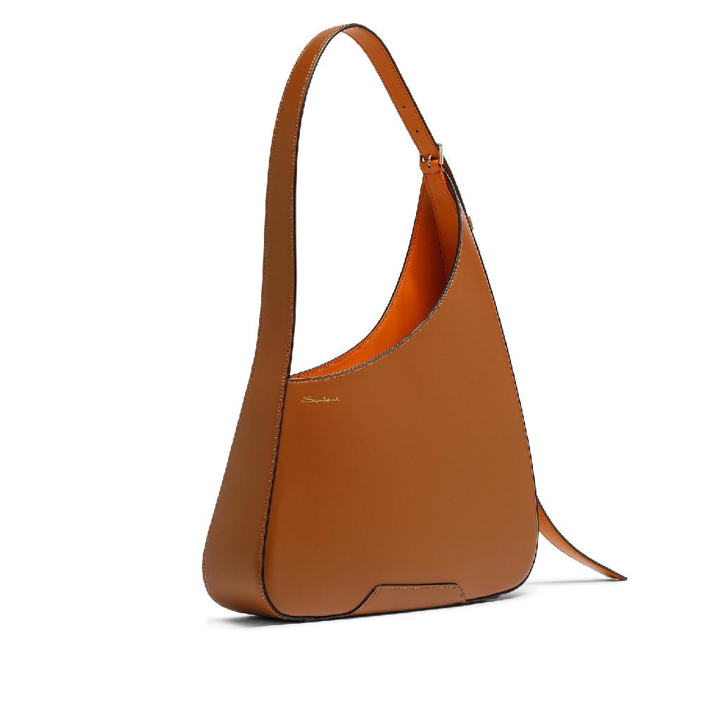 Santoni Borsa a spalla The Pluto Hobo in pelle marrone Fino Al -60%