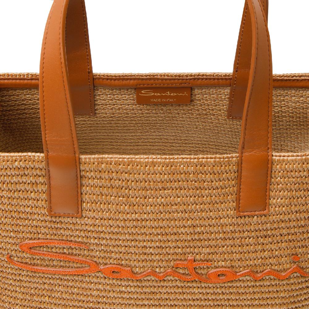 Santoni Borsa tote in rafia marrone Affare Del Giorno