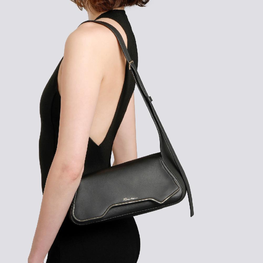Santoni Borsa ThePluto in pelle nera Convenienza
