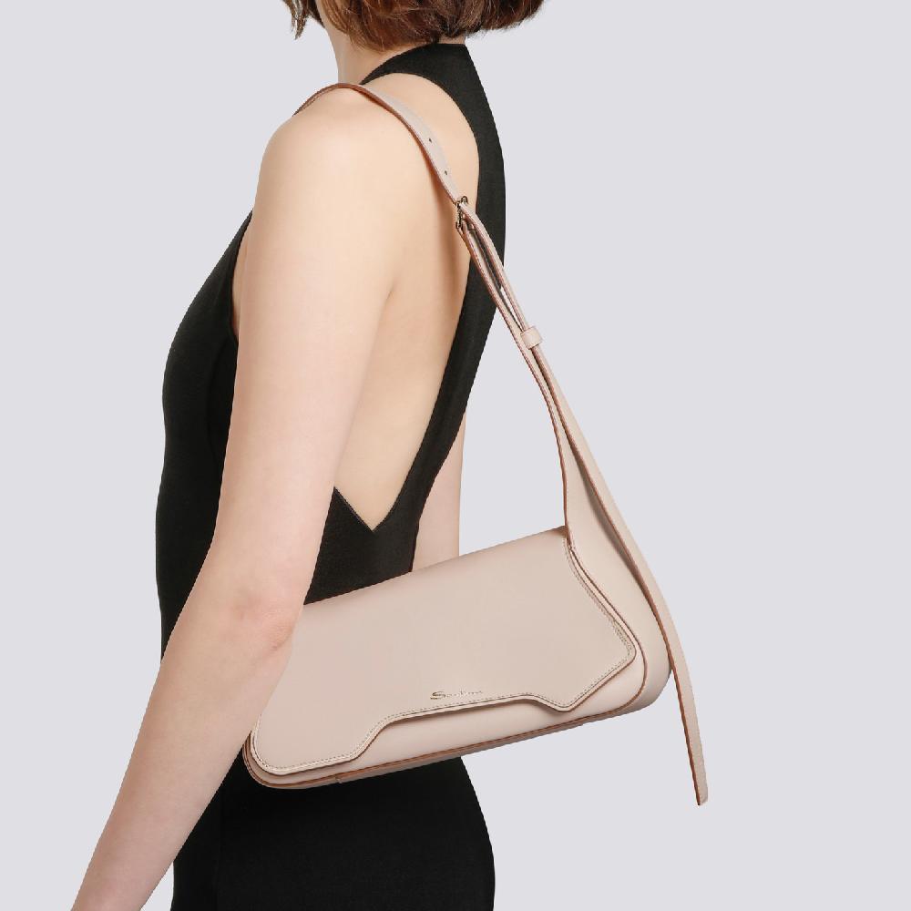 Santoni Borsa ThePluto in pelle beige Presa