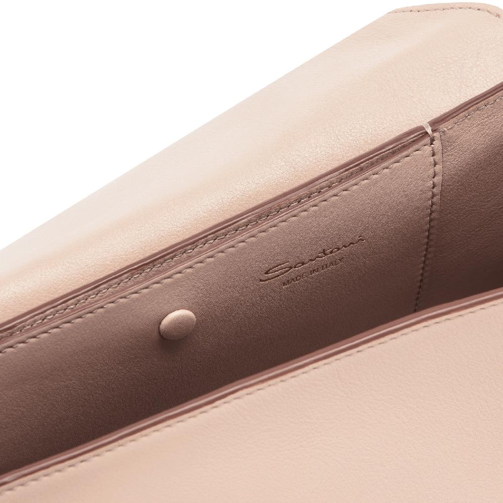 Santoni Borsa ThePluto in pelle beige Presa