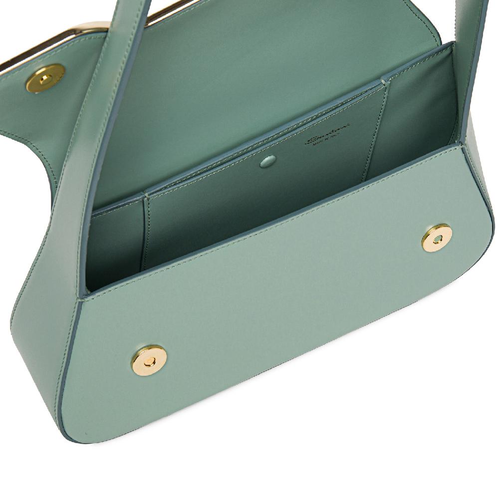 Santoni Borsa ThePluto in pelle verde acqua Sconto