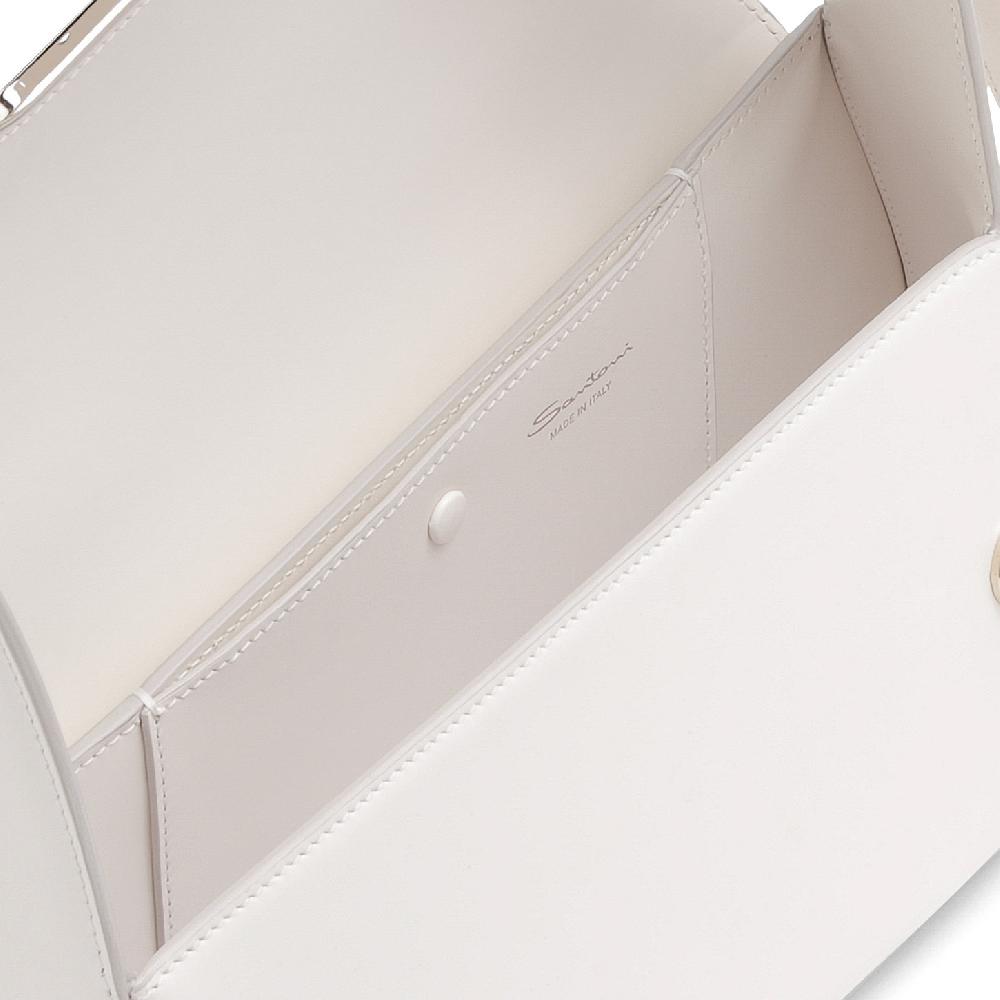 Santoni Borsa ThePluto in pelle bianca Offerta