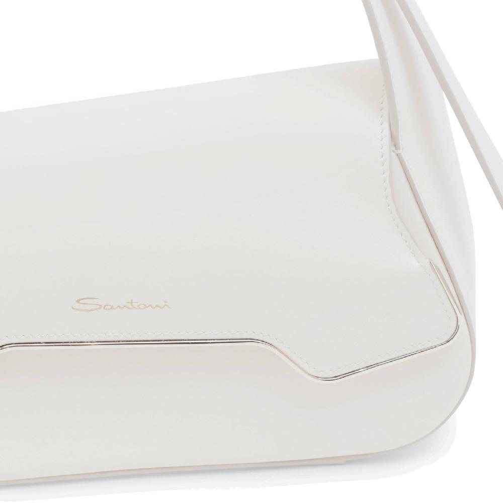 Santoni Borsa ThePluto in pelle bianca Offerta