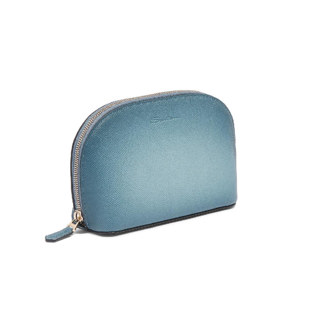 Santoni Pouch in Saffiano azzurro Economico