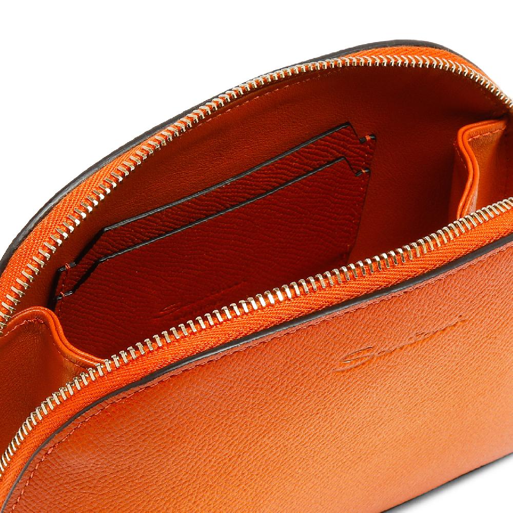 Santoni Pouch in Saffiano arancione Outlet