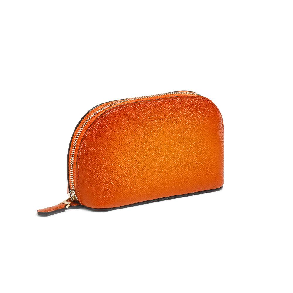 Santoni Pouch in Saffiano arancione Outlet