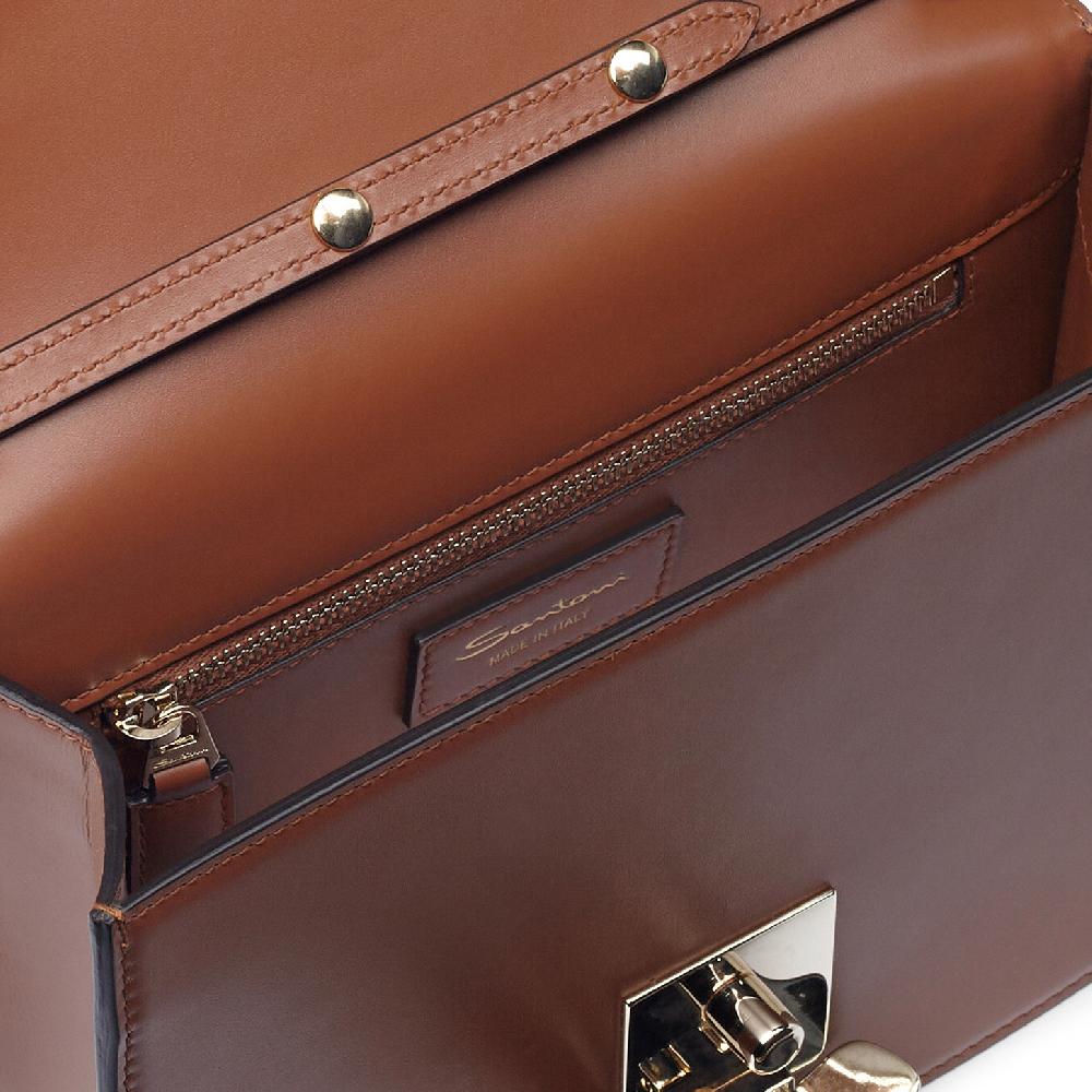Santoni Borsa a tracolla in pelle marrone Vendite Flash
