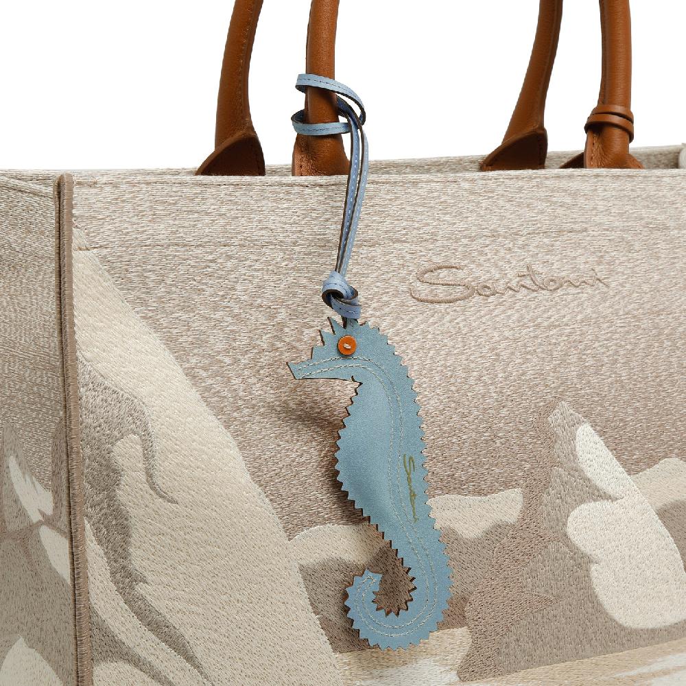 Santoni Charm cavalluccio marino in pelle arancione Italy
