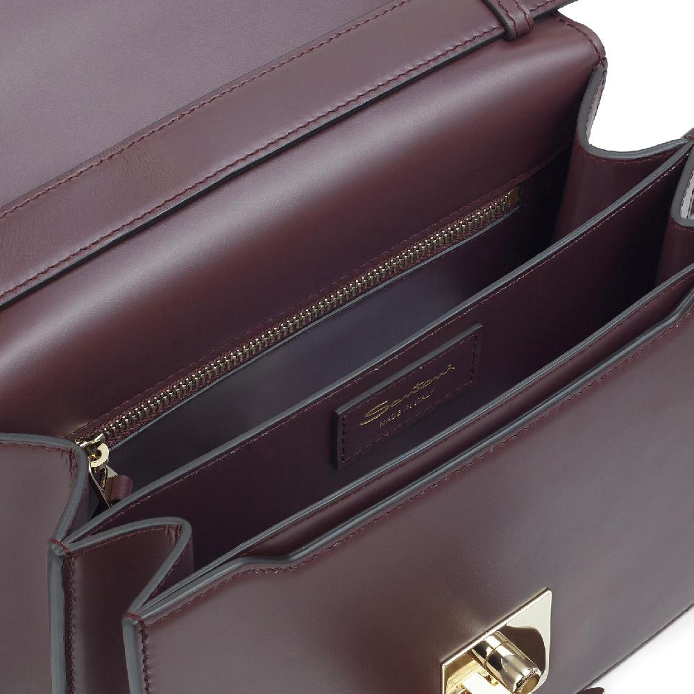 Santoni Borsa a tracolla in pelle bordeaux Italia