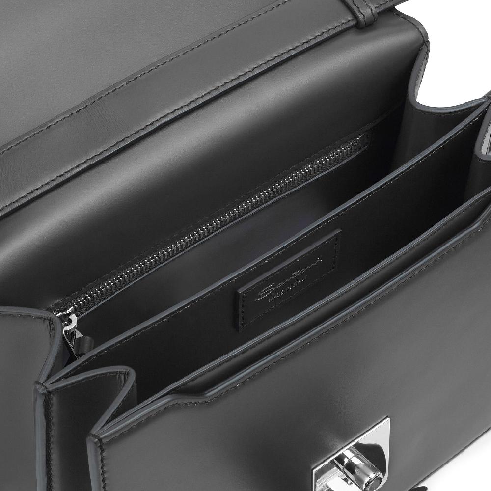 Santoni Borsa a tracolla in pelle nera Qualità