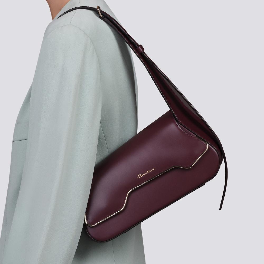 Santoni Borsa ThePluto in pelle bordeaux Vendita