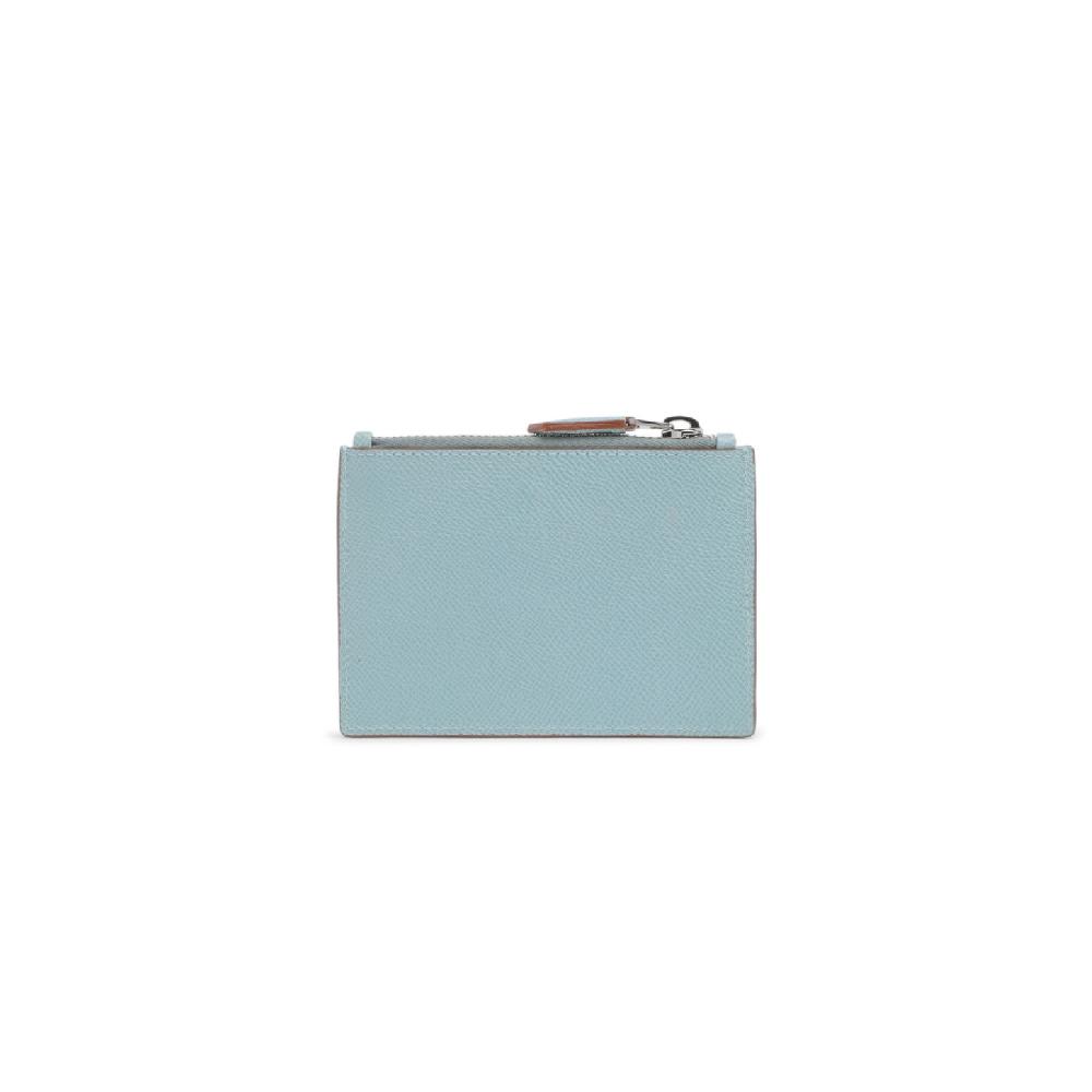 Santoni Porta monete in Saffiano azzurro Soddisfazione Garantita