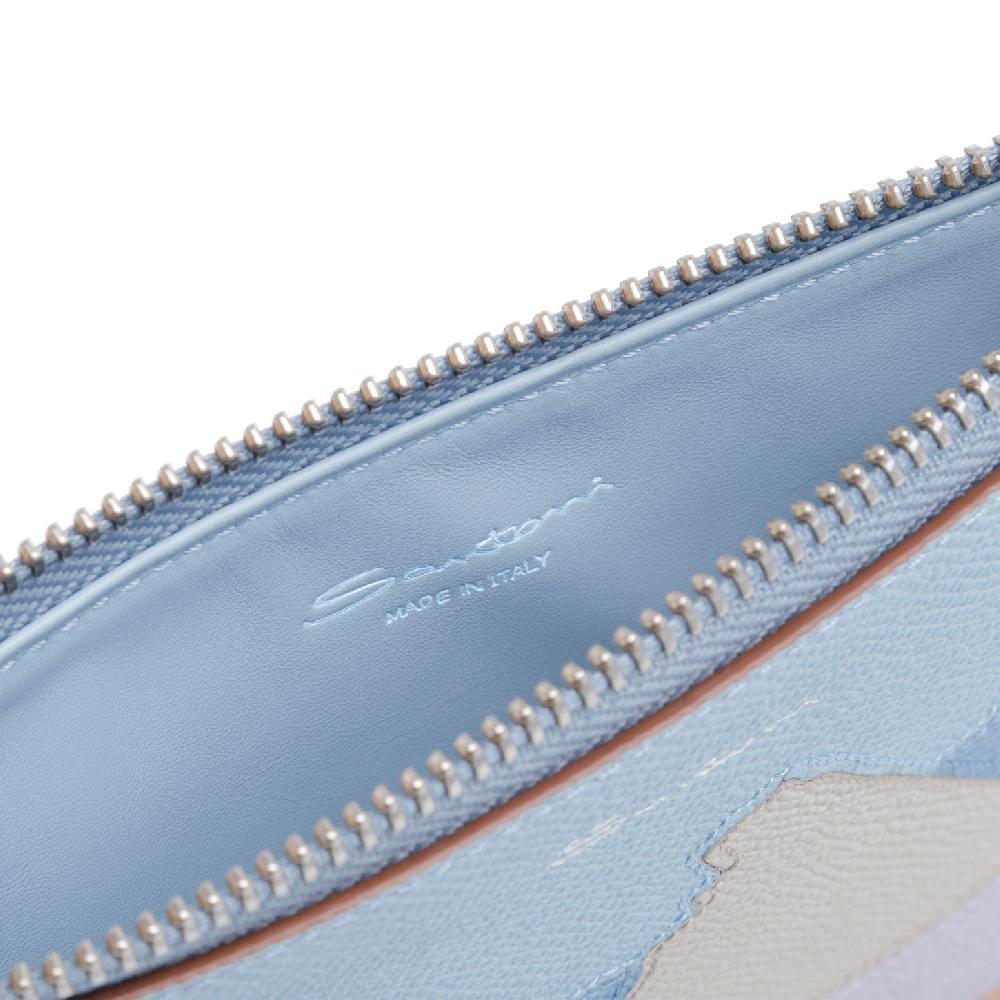 Santoni Pouch piccola in Saffiano azzurro Acquista Ora