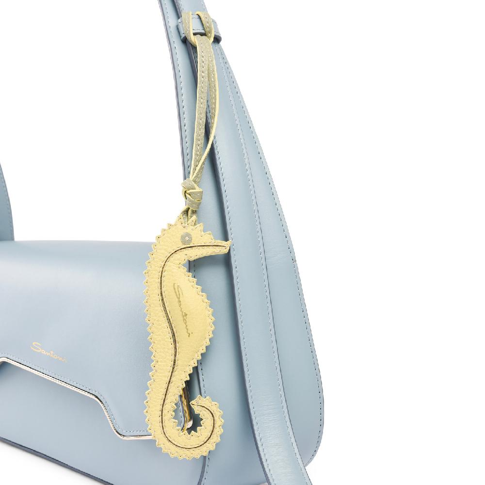 Santoni Charm cavalluccio marino in pelle gialla Consegna Veloce
