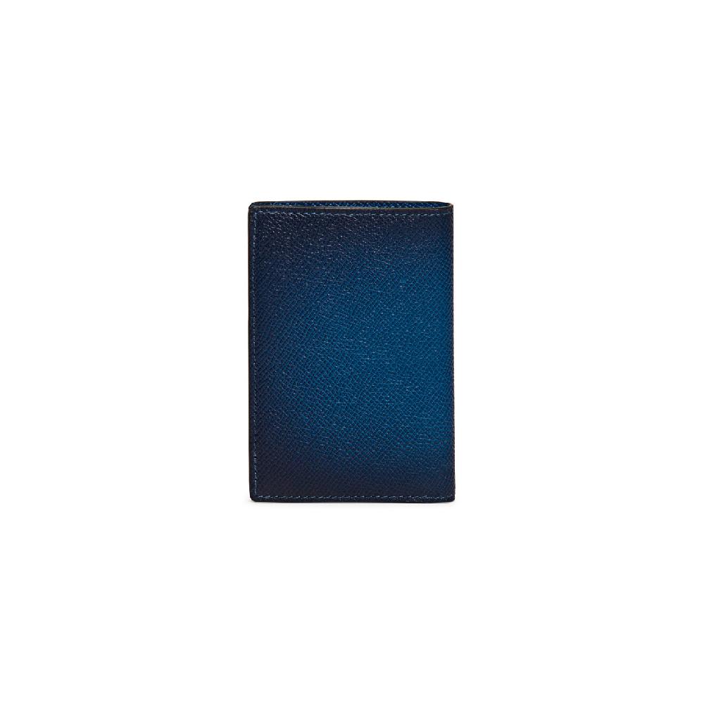 Santoni Portafoglio verticale in saffiano blu Shopping Online