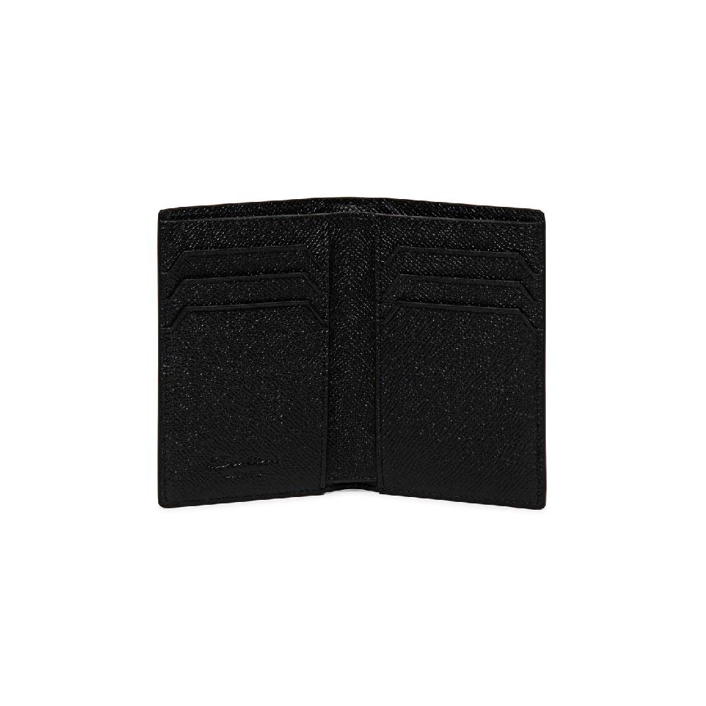Santoni Portafoglio verticale in saffiano nero Affare Del Giorno