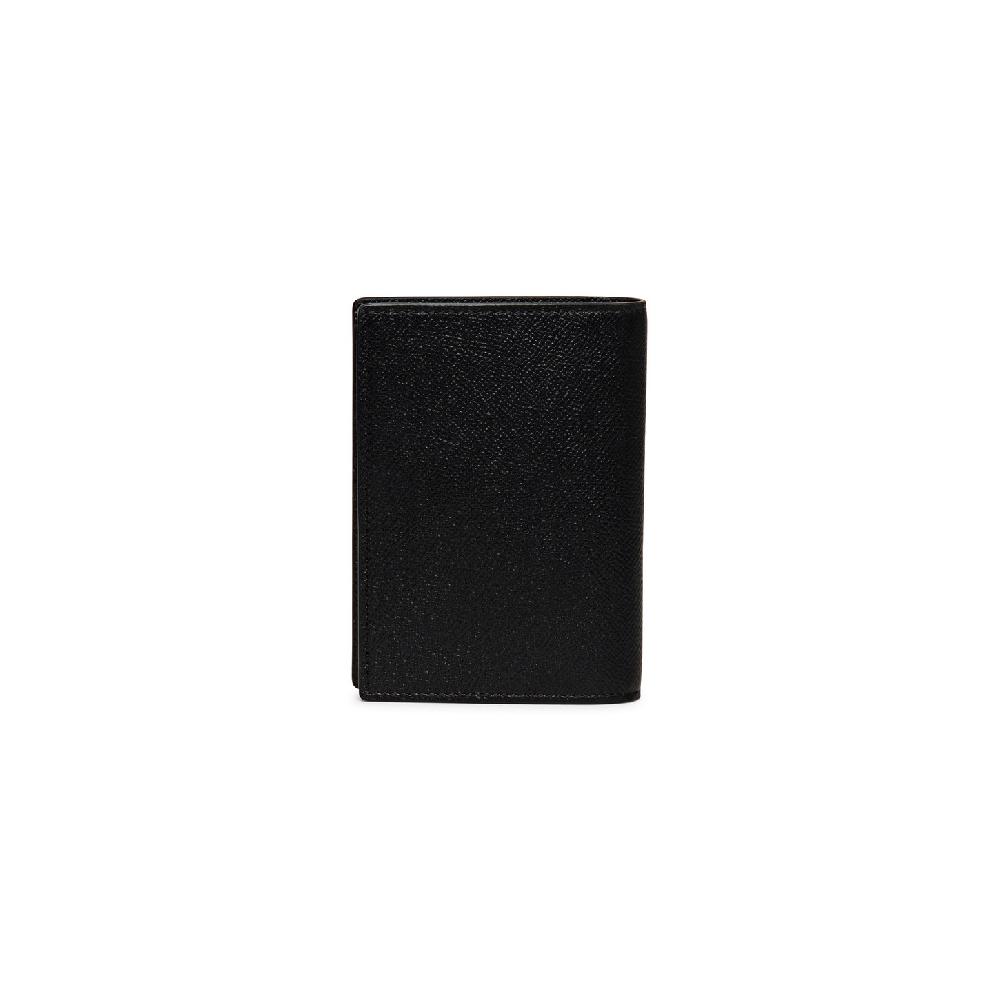 Santoni Custodia per passaporto in saffiano nero Sottocosto