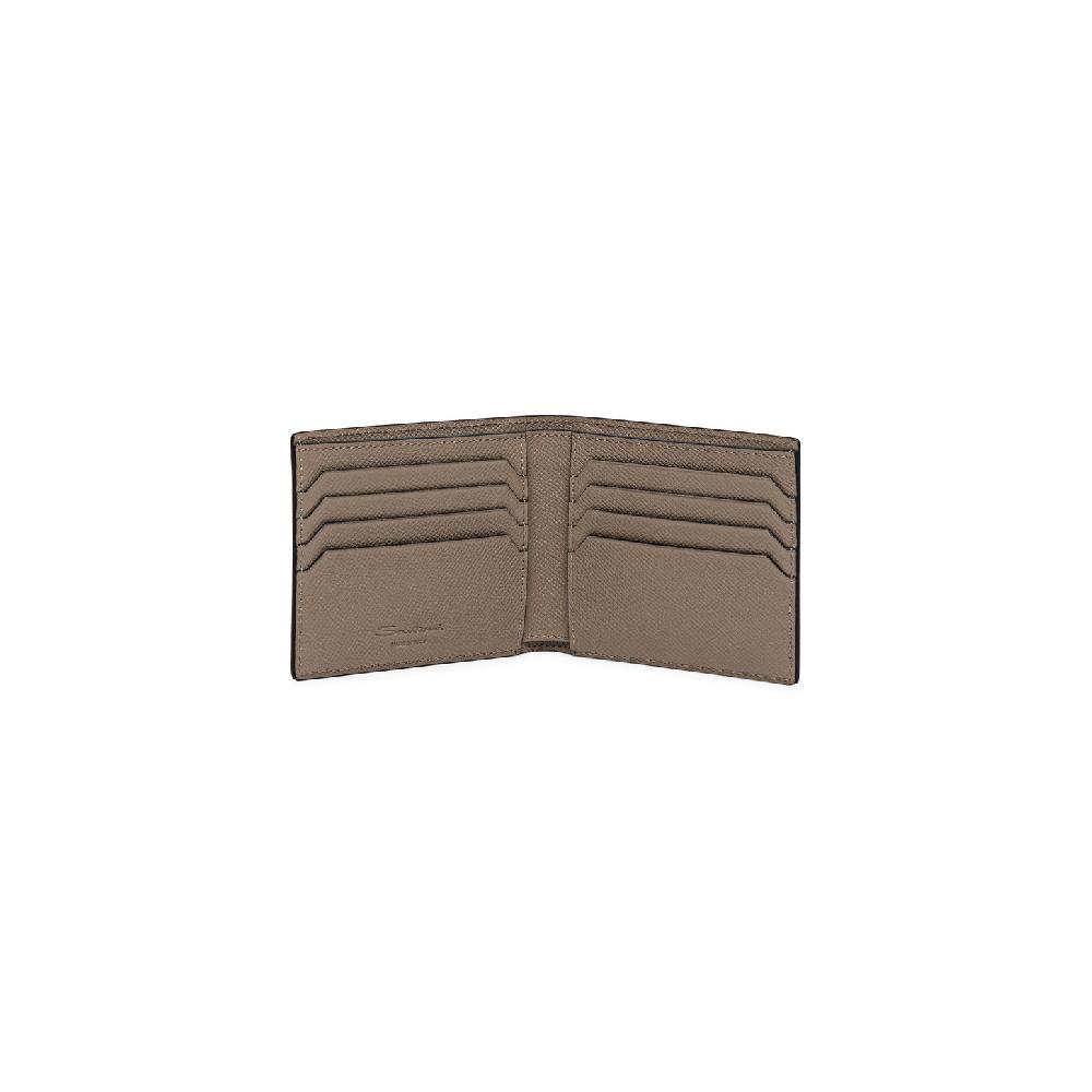 Santoni Portafoglio in saffiano beige Convenienza