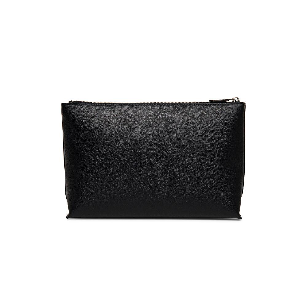 Santoni Pouch in saffiano nero Novità