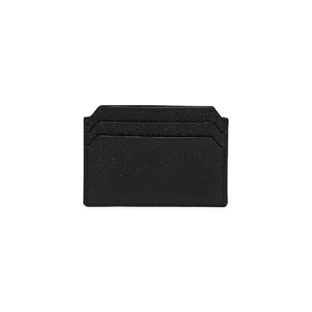 Santoni Porta carte di credito in saffiano nero Offerta