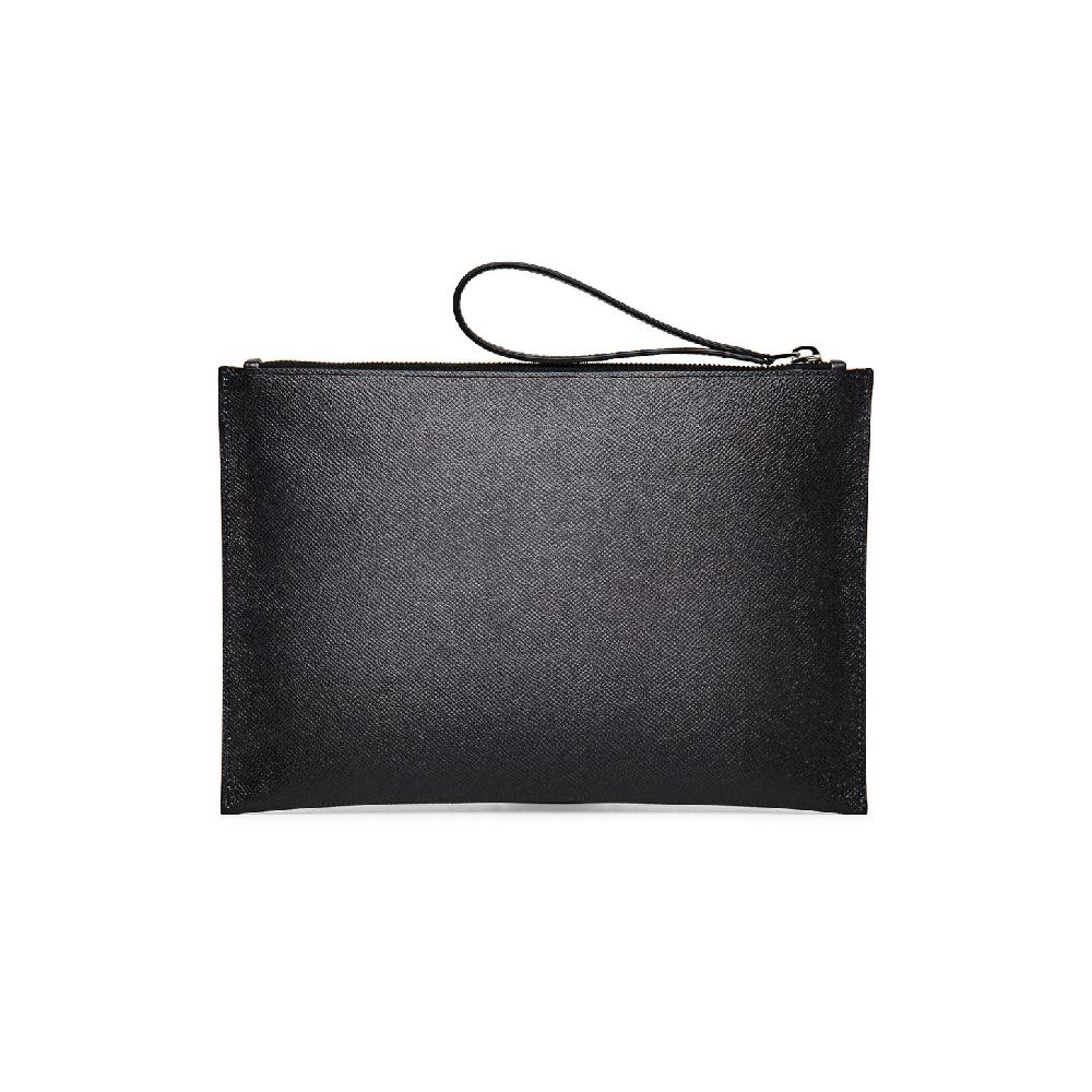 Santoni Pouch in saffiano grigio Economico