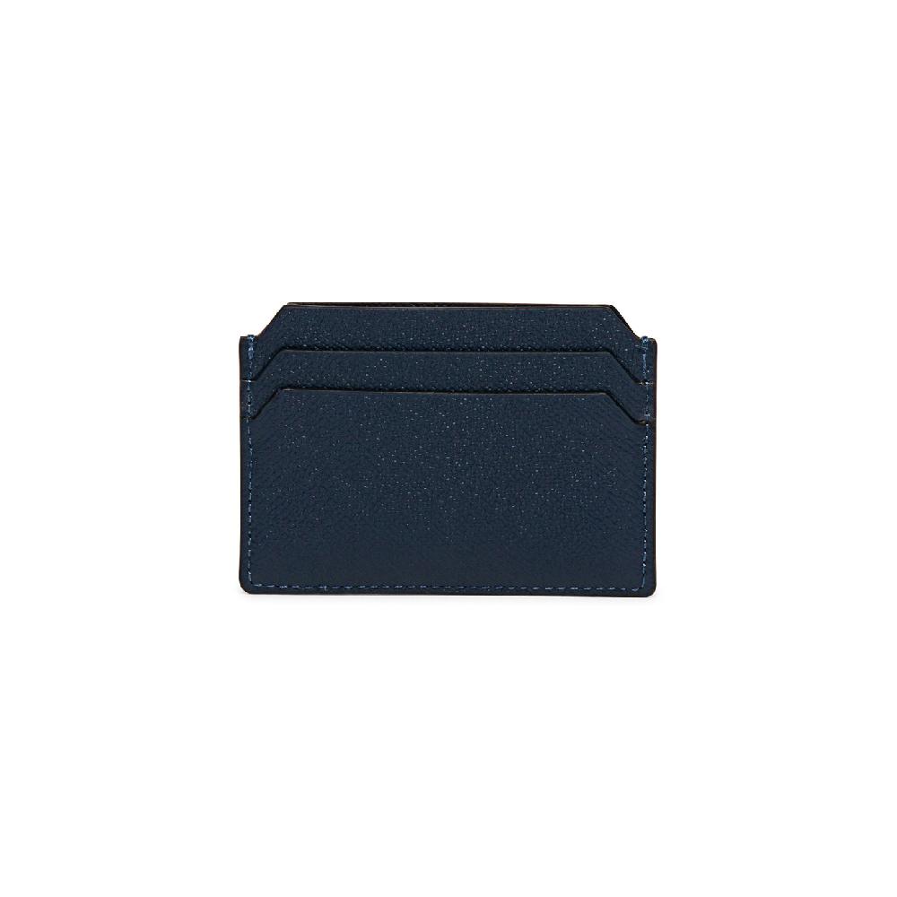 Santoni Porta carte di credito in saffiano blu Online