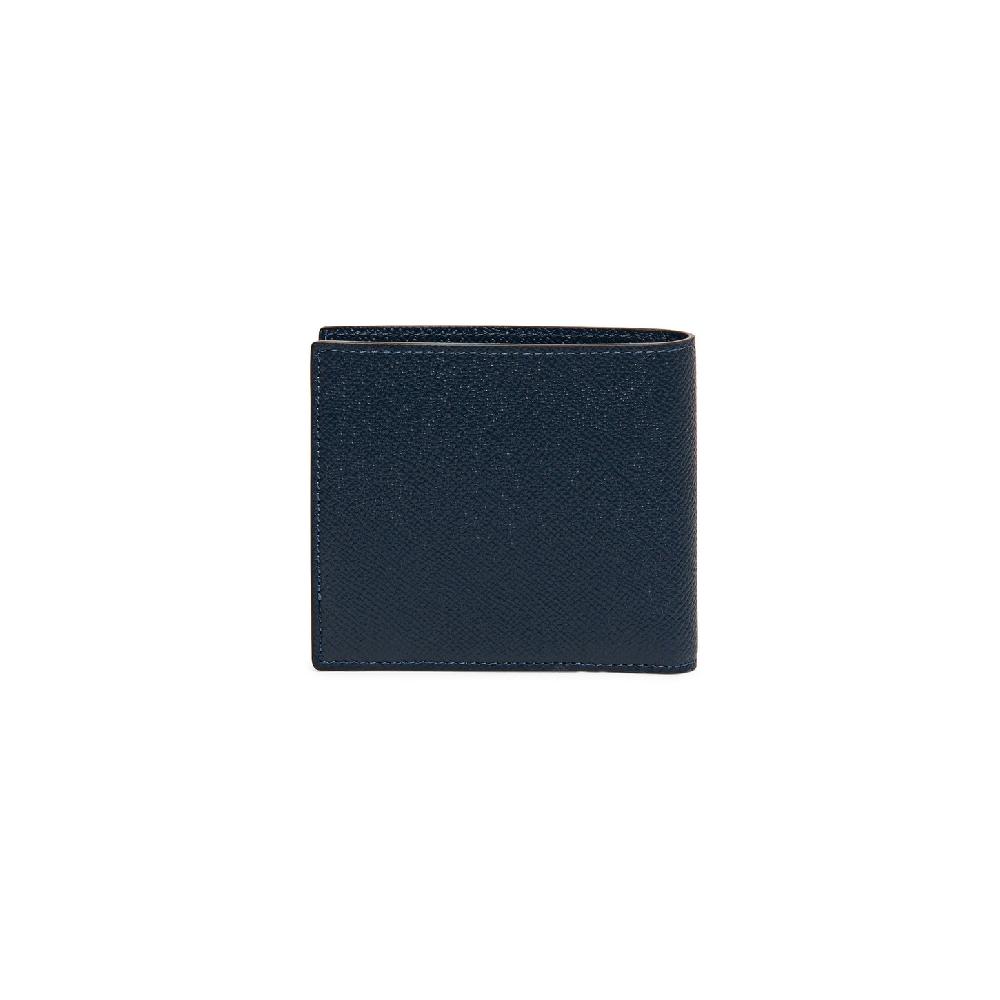 Santoni Portafoglio con porta monete in saffiano blu Outlet