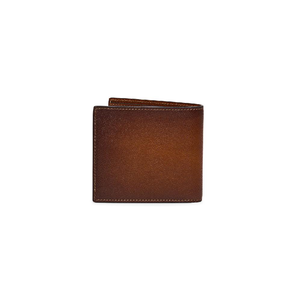 Santoni Portafoglio in saffiano marrone In Vendita