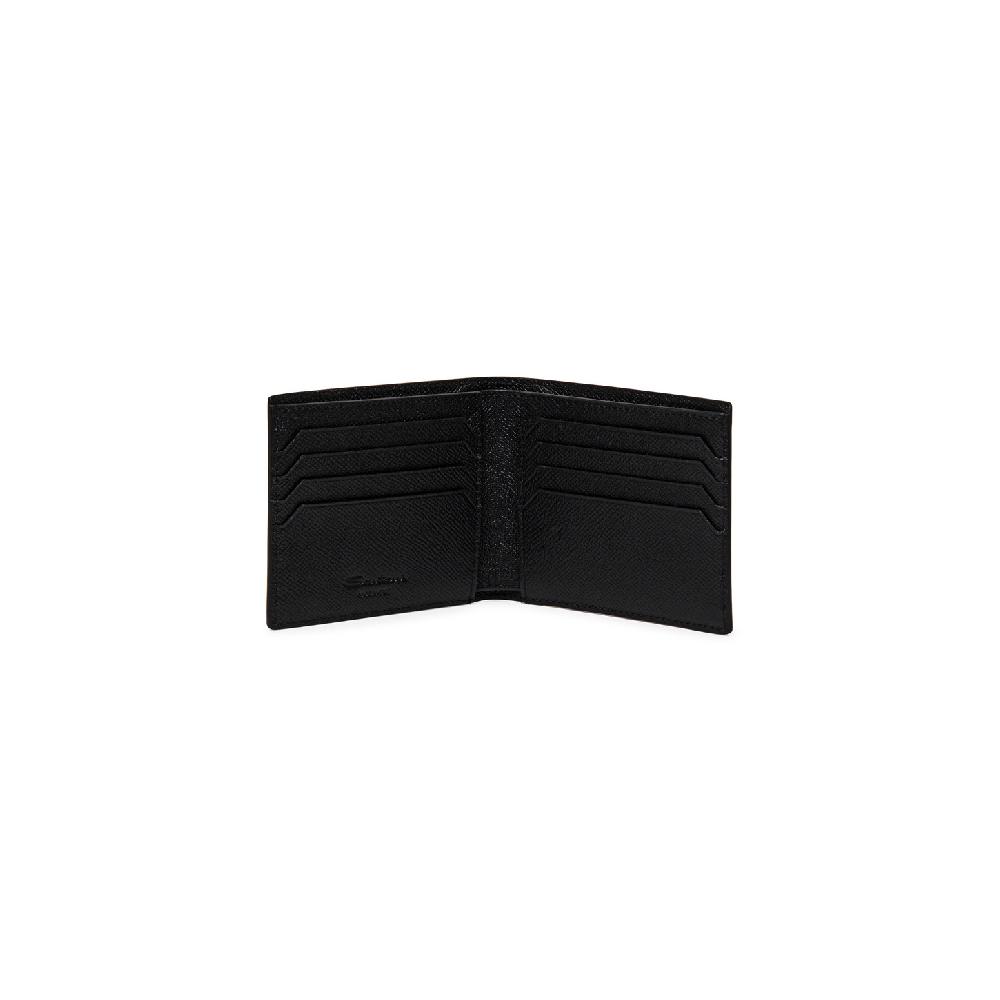 Santoni Portafoglio in saffiano nero Offerte