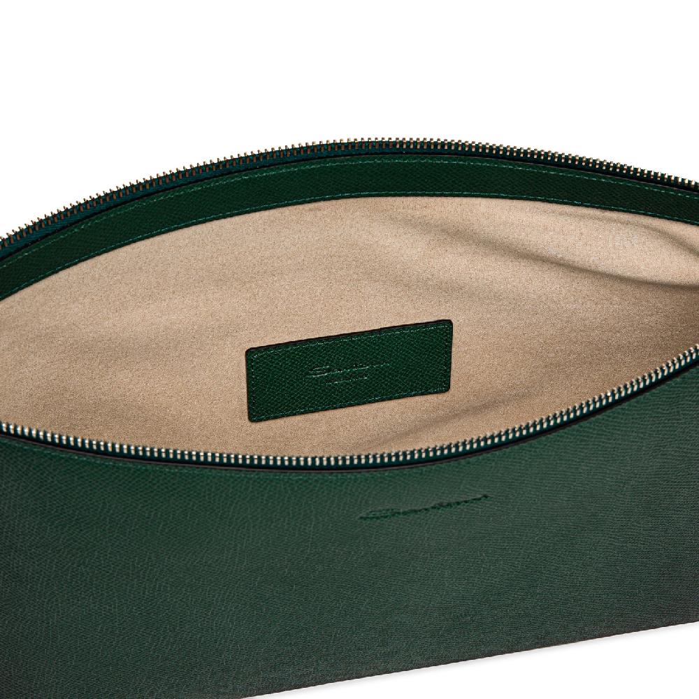 Santoni Pouch in saffiano verde Hotsell