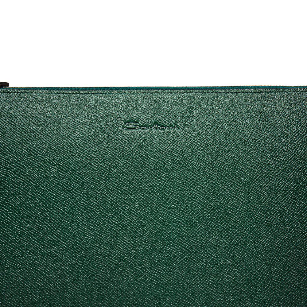 Santoni Pouch in saffiano verde Hotsell