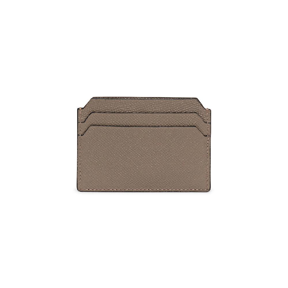 Santoni Porta carte di credito in saffiano beige Vendita Economica