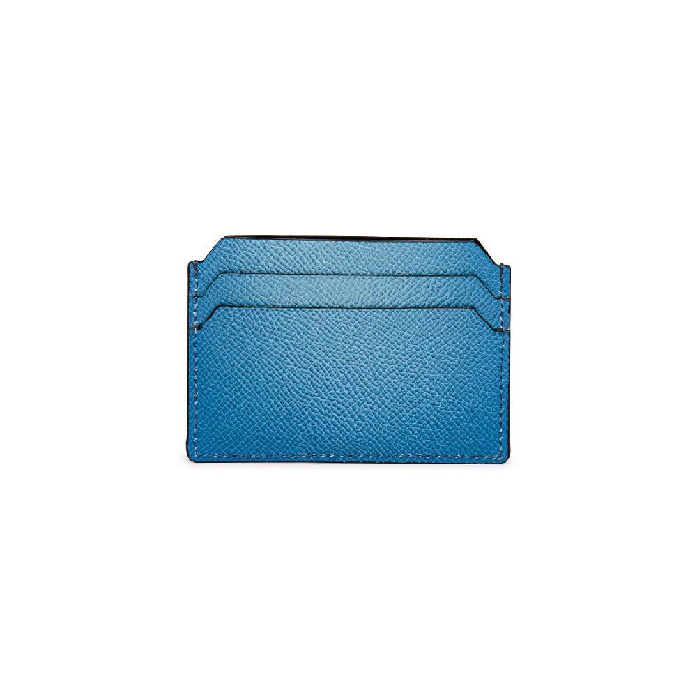 Santoni Porta carte di credito in saffiano azzurro Vendite Flash