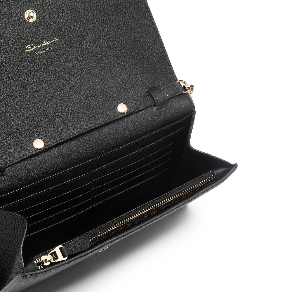 Santoni Borsa a tracolla in pelle nera Nuova