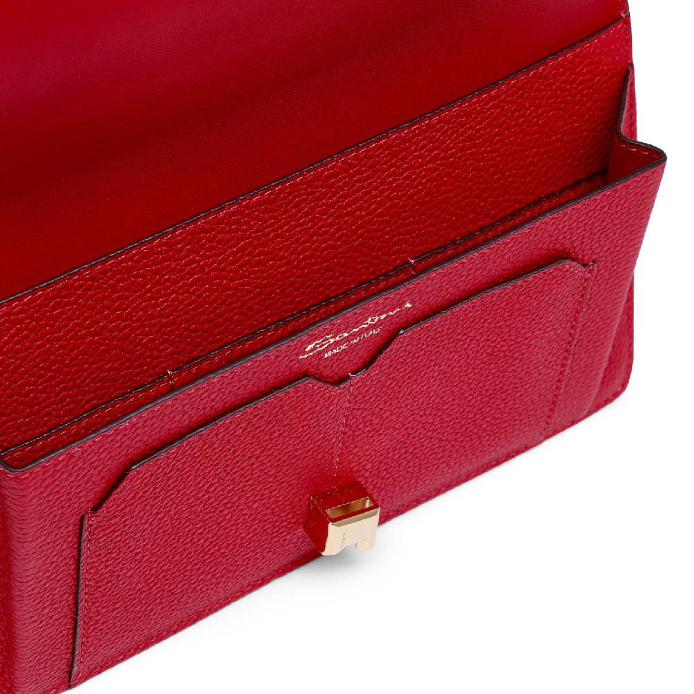 Santoni Porta documenti in pelle rossa Moda