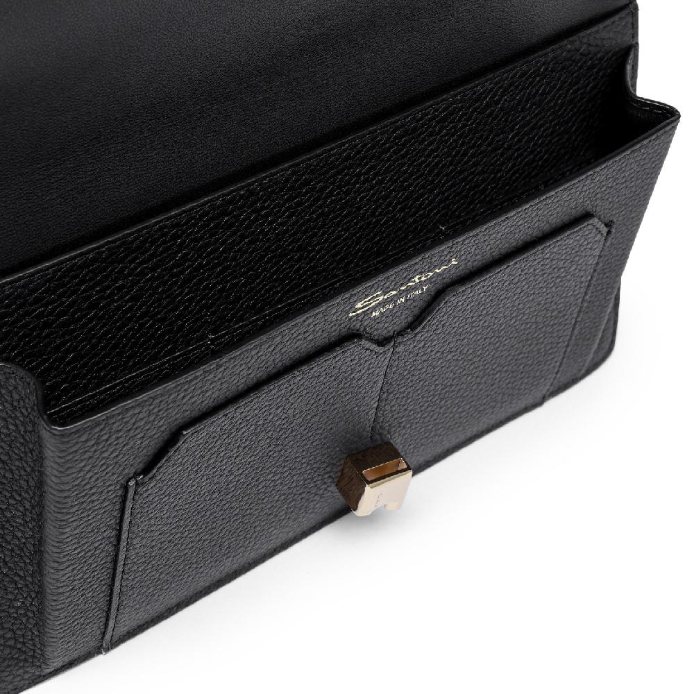 Santoni Porta documenti in pelle nera 2025