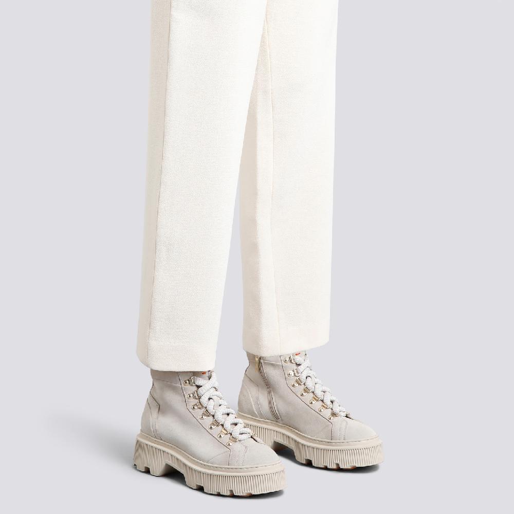 Santoni Scarponcino da montagna da donna in suede beige Italia
