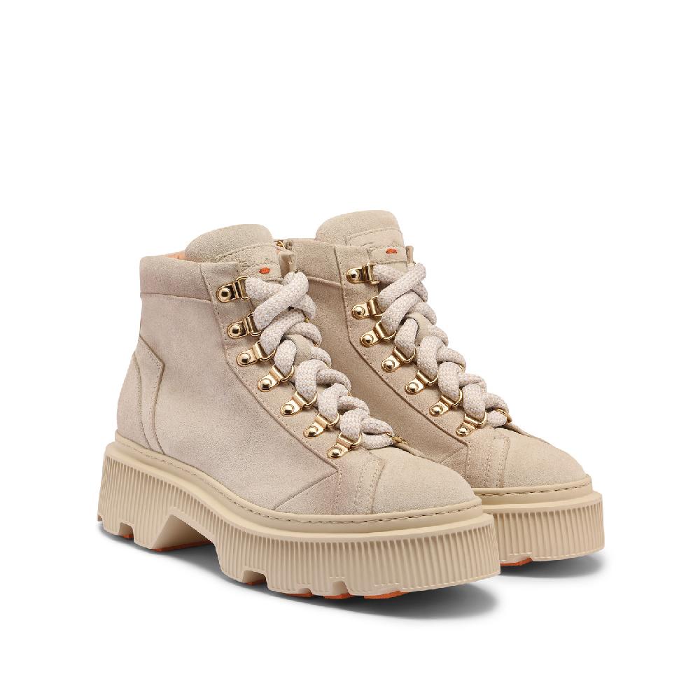 Santoni Scarponcino da montagna da donna in suede beige Italia