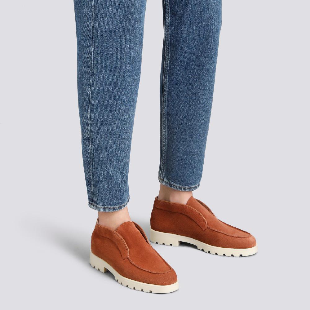 Santoni Stivaletto desert da donna in suede arancione Spedizione Gratuita