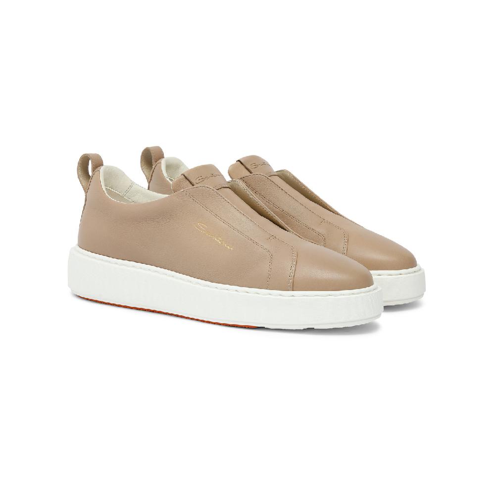 Santoni Sneaker slip-on da donna in pelle rosa Pezzi Unici