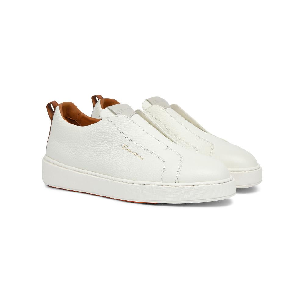 Santoni Sneaker slip-on da donna in pelle bottalata bianca Qualità Garantita