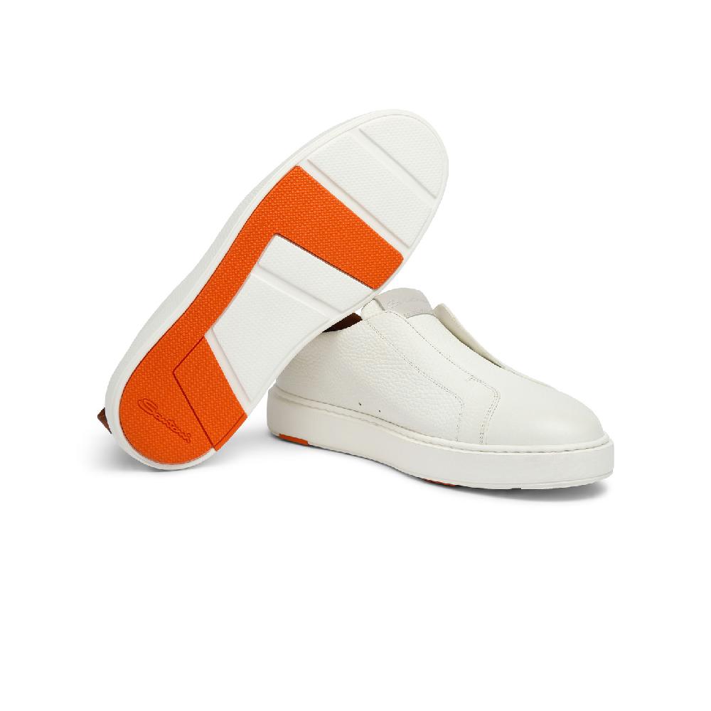Santoni Sneaker slip-on da donna in pelle bottalata bianca Qualità Garantita
