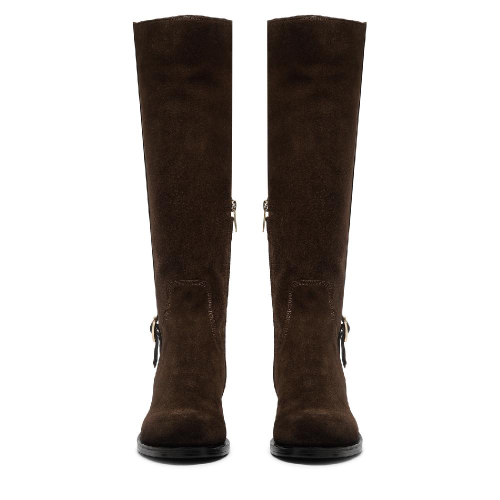 Santoni Stivale da donna in suede testa di moro Consegna Veloce
