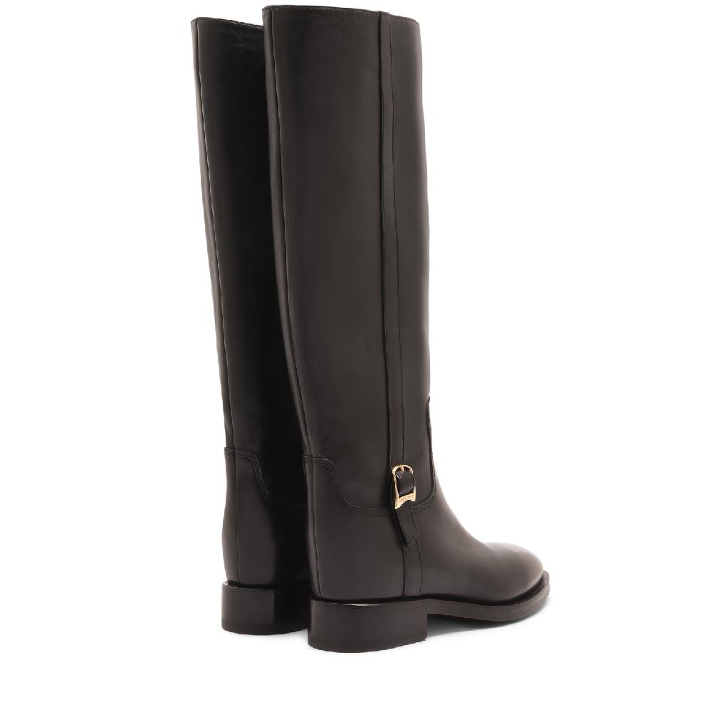 Santoni Stivale da donna in pelle nera Promozione Limitata