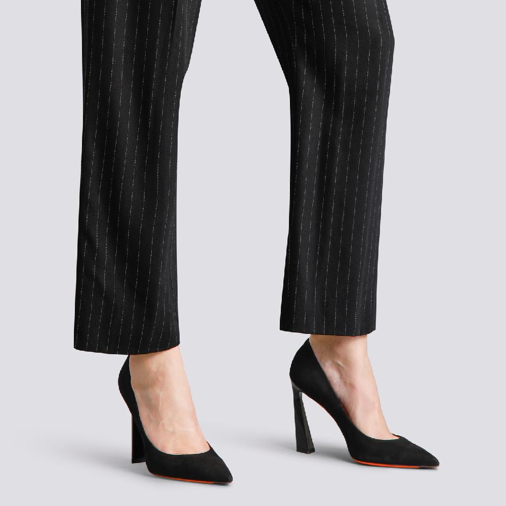 Santoni Décolletés tacco alto da donna in suede nero Affare Del Giorno