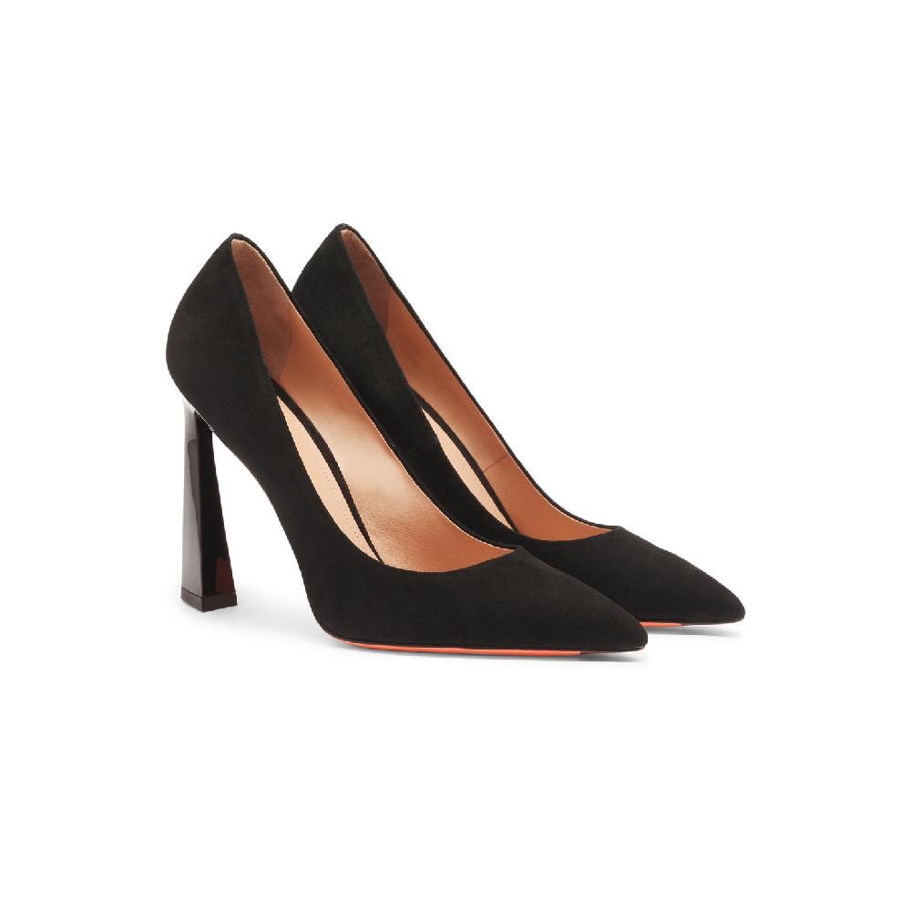 Santoni Décolletés tacco alto da donna in suede nero Affare Del Giorno
