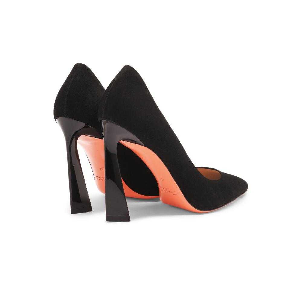 Santoni Décolletés tacco alto da donna in suede nero Affare Del Giorno