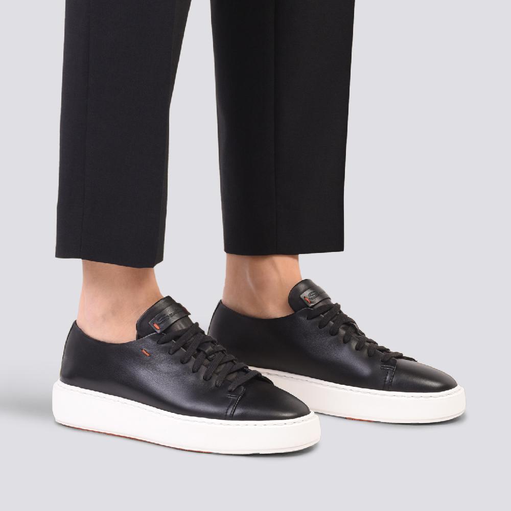 Santoni Sneaker da donna in pelle nera Prezzo Ridotto