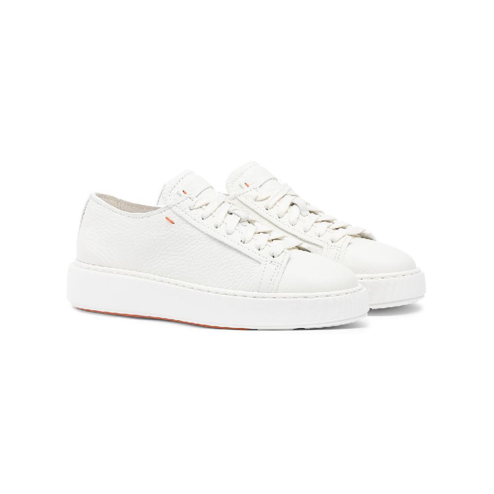 Santoni Sneaker da donna in pelle bottalata bianca Convenienza